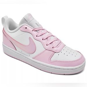 NIKE Court Borough Low 2 SE, Pink/White, Big Girls size 6.5 - Brand New in box!!